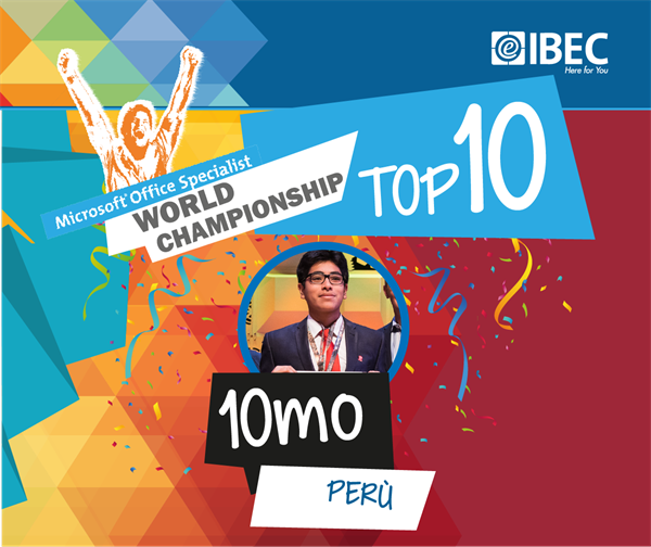 Felicitamos al estudiante Henry Andreu Marquez Salinas TOP 10 en el MOS World Championship 2017